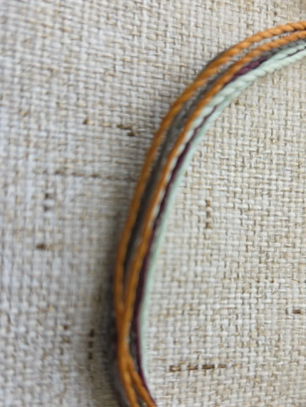 Pura Vida Layered Wax Cord Bracelet in Mustard, Sage & Plum